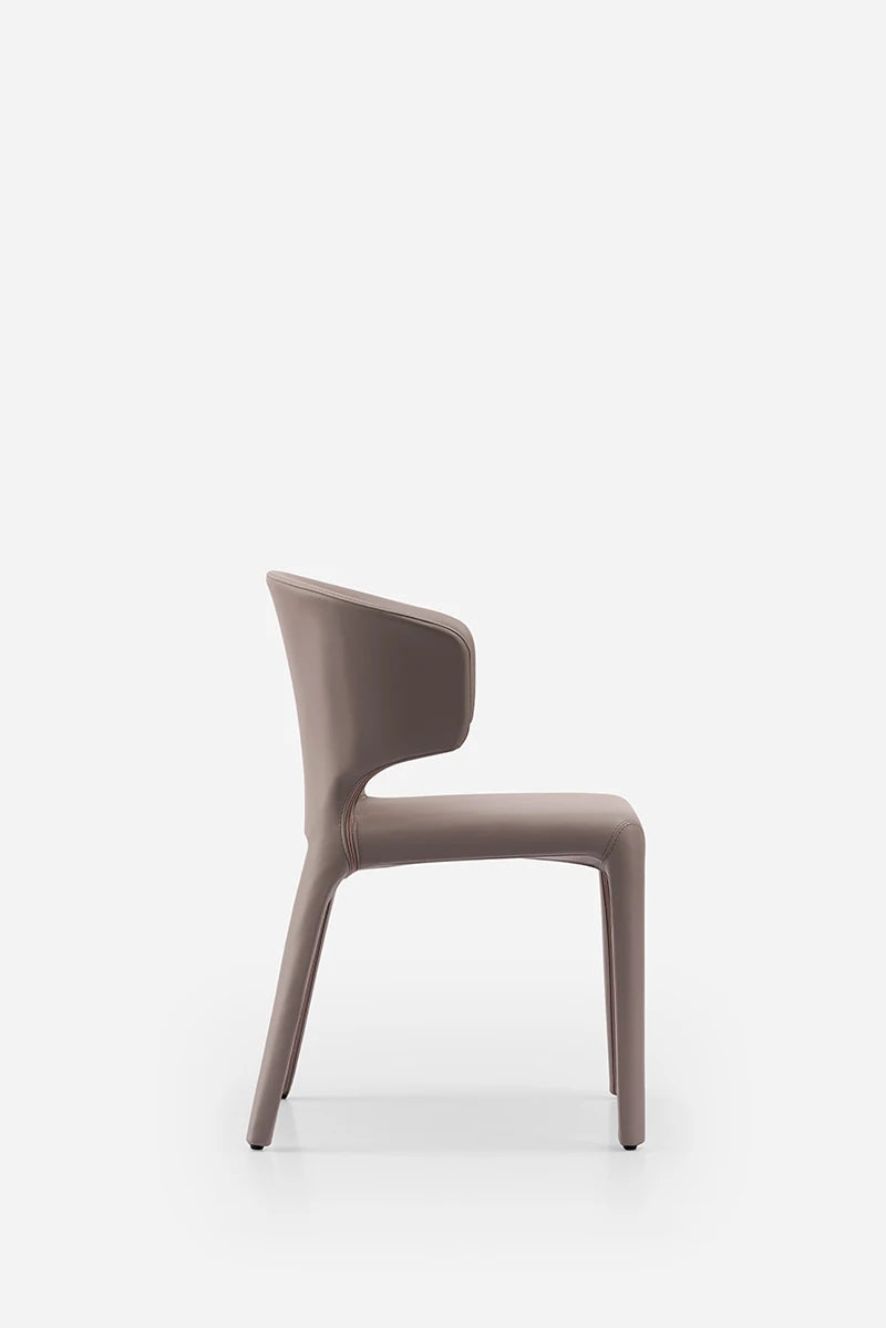Modern Stainless Steel Dining Chair Saddle Leather Decoration Custom Arc Design Restaurant Restaurant Kitchen Reclining Chair