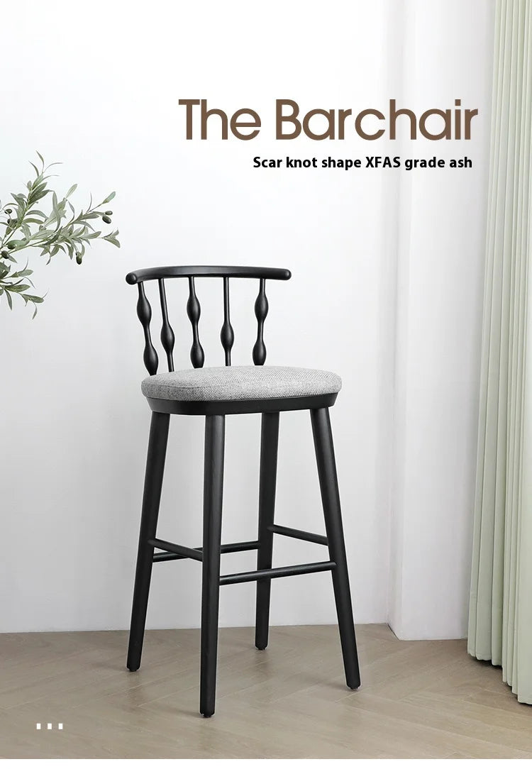 Solid wood modern design bar chair home furniture luxury high chair French retro style retro dining room living room bar stool