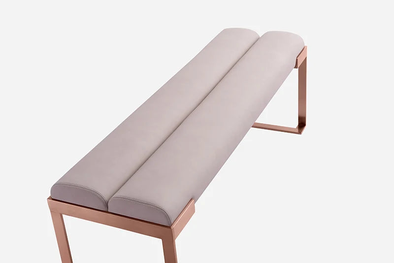 Luxury Design Rose Golden Stainless Steel Base High End Villa Master Room 140cm Ottoman Bedroom Furniture Hotel Bed End Bench