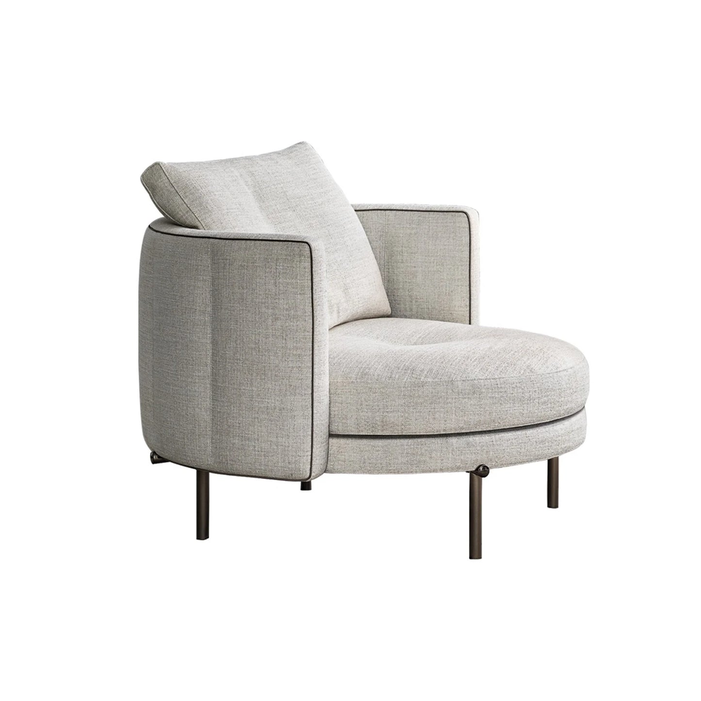 Modern grey fabric lounge chair High-quality wooden armchair with recliner single sofa, suitable for living room or villa leisure style