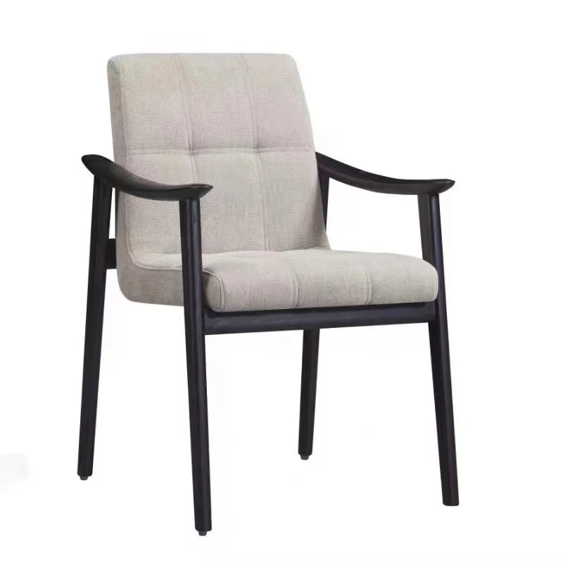 Italian modern minimalist style with leather arms, suitable for home or hotel furniture, solid wood dining chairs, suitable for apartments or villas