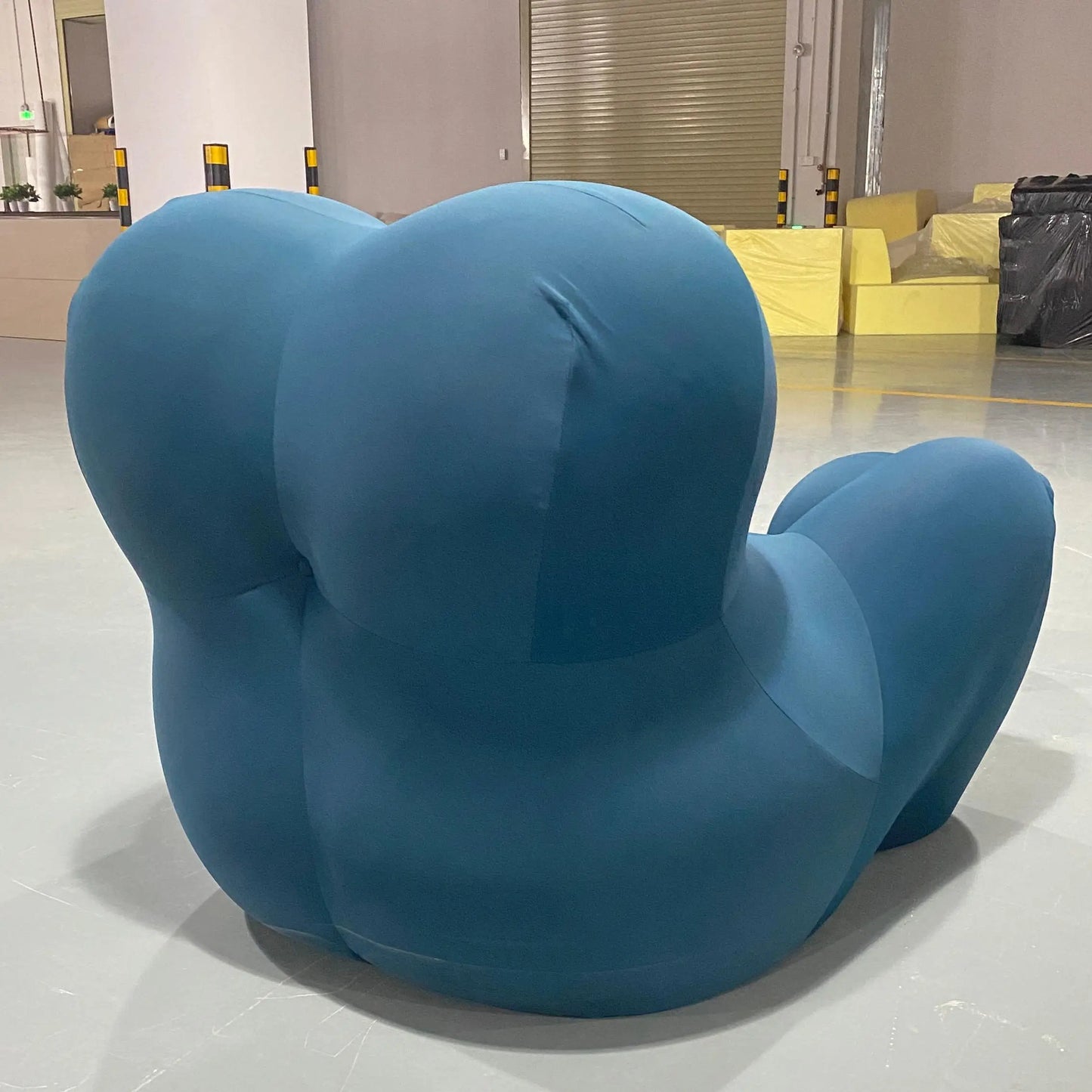 Modern Creative Irregular Fabric Lazy Single Compression Sofa Chair Luxury Living Room Lounge Sofa Chair with Ottoman