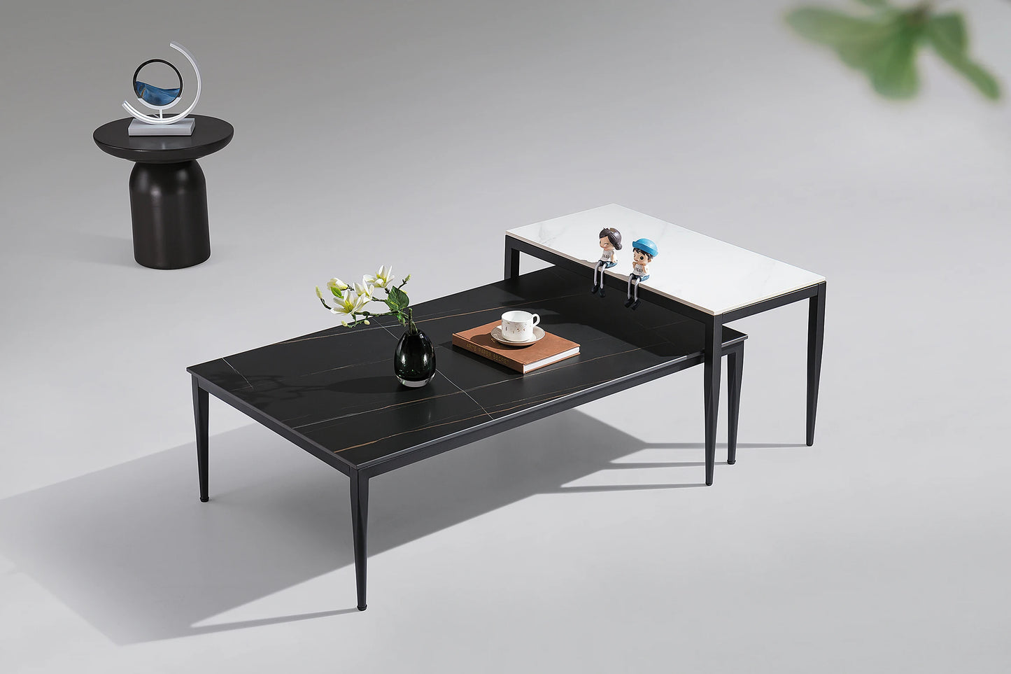 Square coffee table set Living room furniture Modern design Simple 2-piece set Hotel project Apartment coffee table
