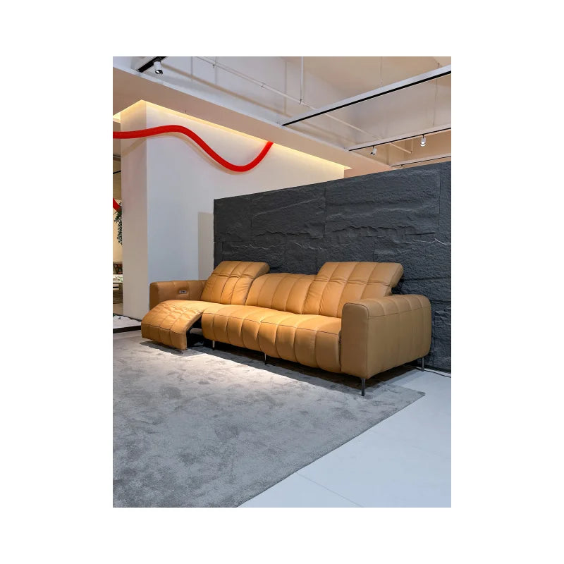 3seat Living Room Furniture Villa Power Recliner Sectional Sofa Electric Headrest Electric Reclining Combination Functional Sofa