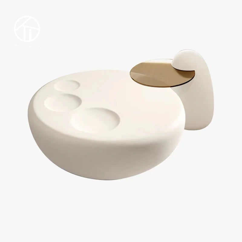 Nodic Modern Nest Coffee Table Set Cream White Hot Tempered Glass Drum Cute Metal Center Table Living Room Furniture