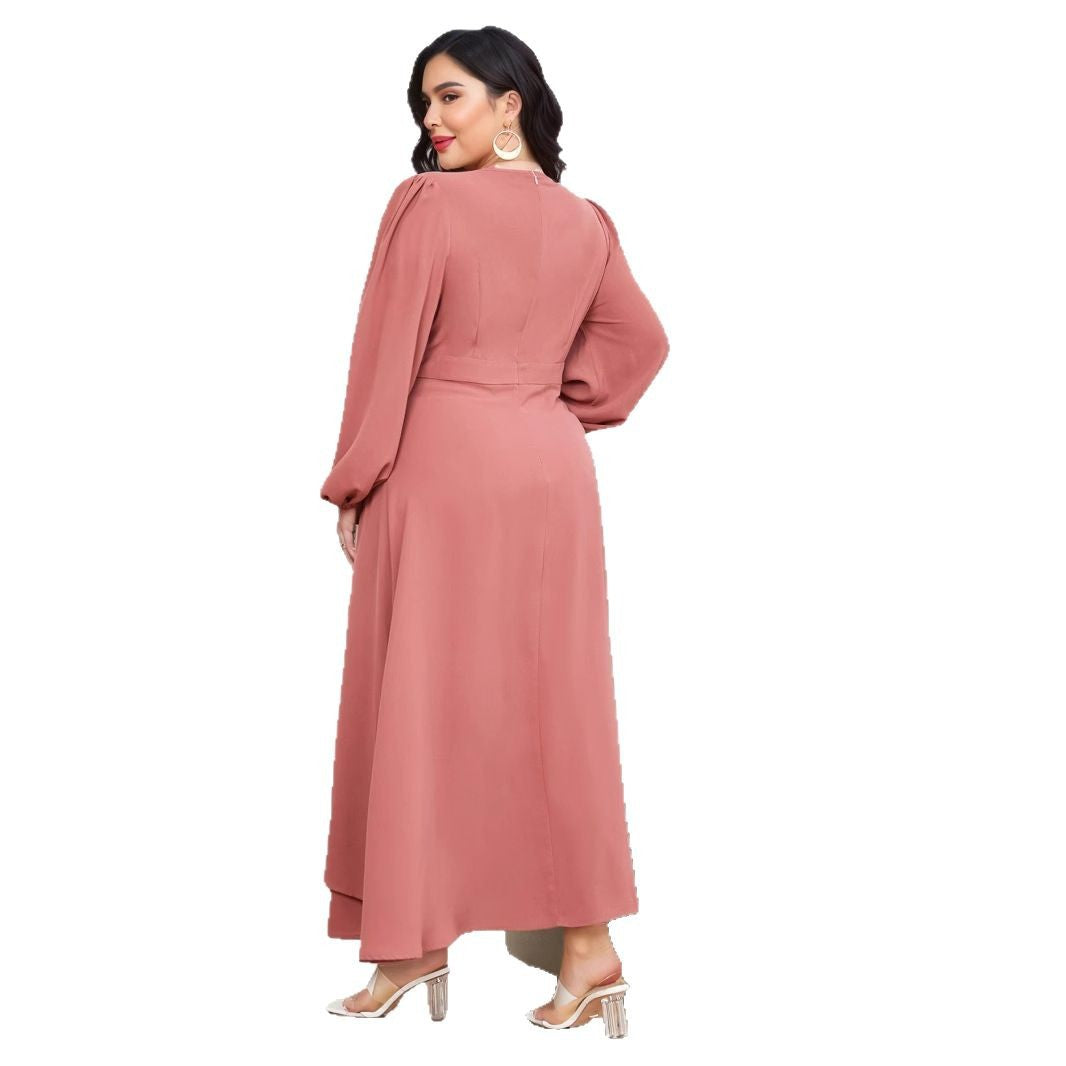 Cross-border Middle Eastern style net color plus size long version dress AliExpress Amazon elegant party dress