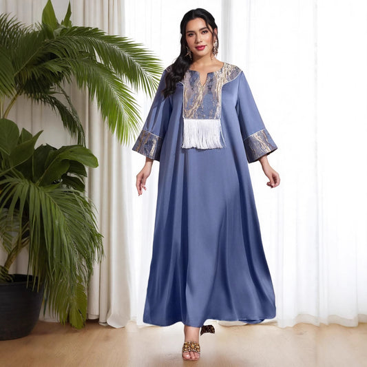AB312 2023 Al-Adha Arab Dubai Splicing Spike Dress Muslim Party Dinner Robe