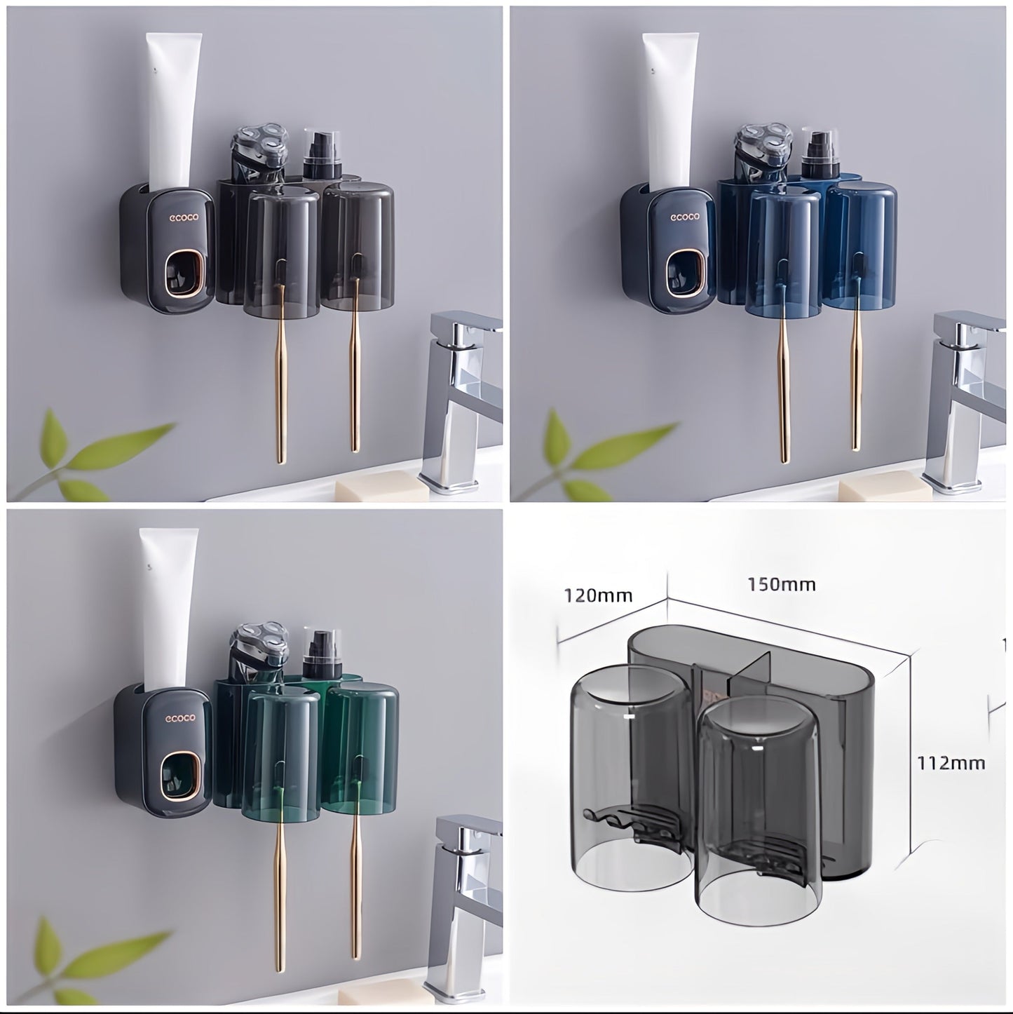 Ecoco Toothpaste Dispensers With Cups