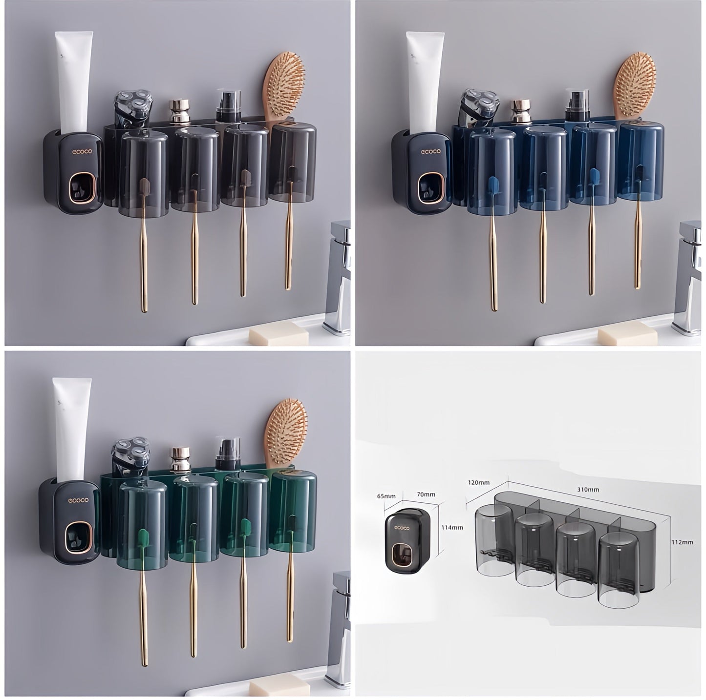 Ecoco Toothpaste Dispensers With Cups