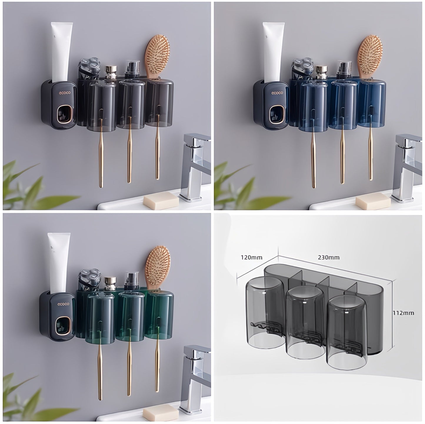 Ecoco Toothpaste Dispensers With Cups